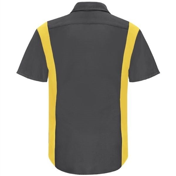 Men's Long Sleeve Perform Plus Shop Shirt w/ Oilblok Tech Charcoal/Yellow, XL, Workwear Outfitters, Mfr#: SY32CY-RG-XL